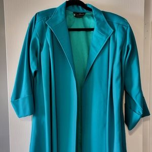 Vintage Frank Ponce Beverly Hills Long Turquoise Jacket